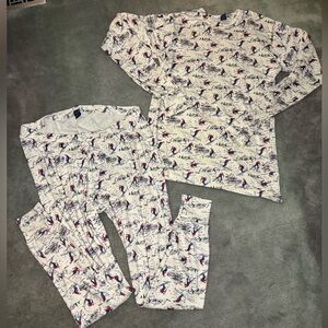 Lands' End Men’s Pajama Set downhill ski scene - size L 42-44 top/36-38 bottom